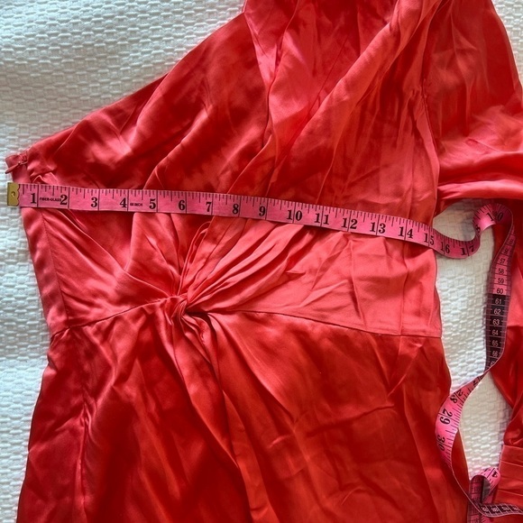 NWT Cing a Sept Stace One-Shoulder Silk Top in Neon Coral - Picture 13 of 16